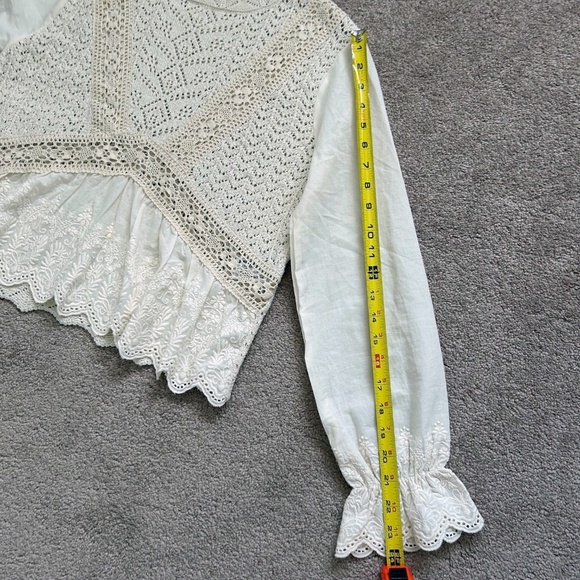 Zara knit lace top, off white, long sleeves - Picture 10 of 10